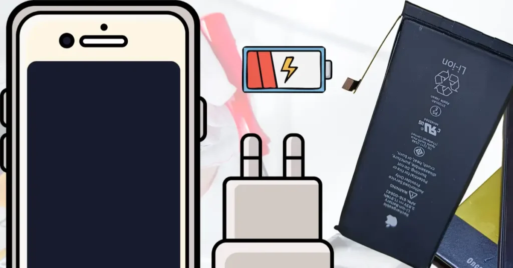 iPhone battery not charging problem fix guide showing charger, cable, and troubleshooting steps